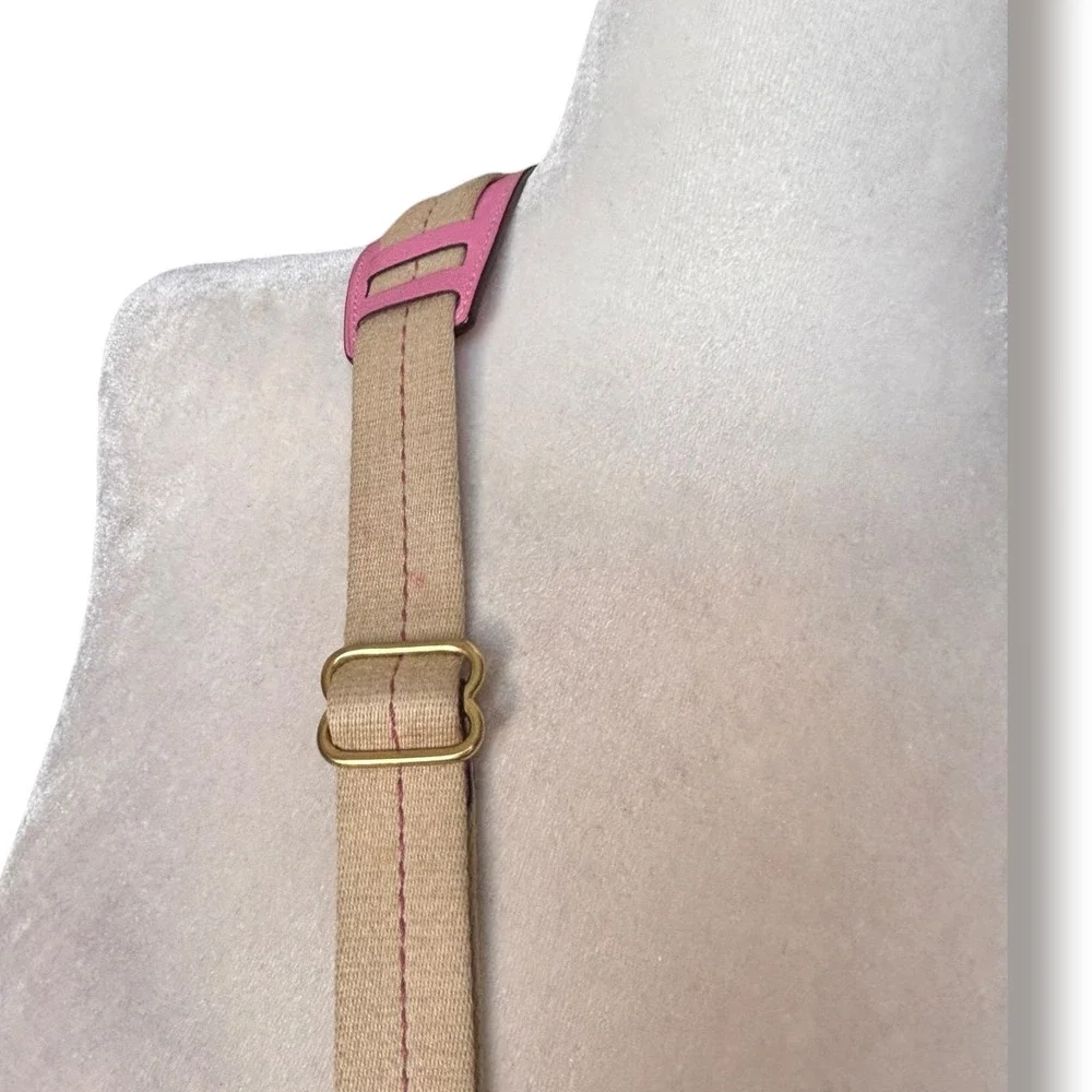 Coach Signature Stripe Swingpack Crossbody Bag Pink Tan Y2K Small Purse